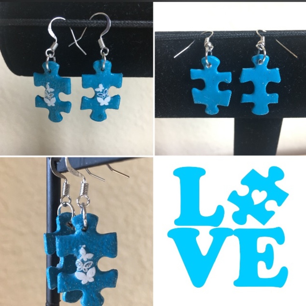 Beautiful puzzle piece earrings 💎 👈